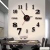 3D Wall Clock DIY Large Modern Design Decal