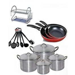 4pcs Set Of Pot +16″Dish Rack+3...