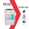 Nexus 4.5KG SINGLE TUB WASHING MACHINE