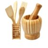 Wooden Spoons Set And Portable Mortal & Pestle