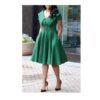 Belted Swing Dress - Green