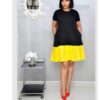 Black And Yellow Shift Dress