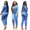 Lace Jeans Ladies Casual Jumpsuit