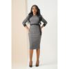 Monochrome Midi Dress - Black/grey