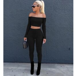 Women Two Piece Suit Crop Top...